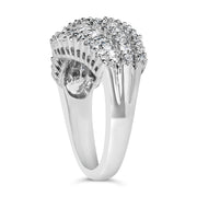 Bids.com 14K White Gold Diamond Cocktail Ring Band (1 3/4 Cttw, H-I Color, SI2-I1 Clarity) - Size 6-1/2 Rings