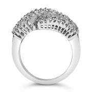 Bids.com 14K White Gold Diamond Cocktail Ring Band (1 3/4 Cttw, H-I Color, SI2-I1 Clarity) - Size 6-1/2 Rings