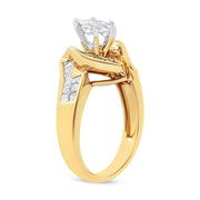 Bids.com 14K Yellow Gold Princess, Baguette, and Pie cut Diamond Marquise Shaped Ring (1 1/4 Cttw, G-H Color, SI1-SI2 Clarity) - Size 5-1/2 Rings