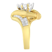 Bids.com 14K Yellow Gold Princess, Baguette, and Pie cut Diamond Marquise Shaped Ring (1 1/4 Cttw, G-H Color, SI1-SI2 Clarity) - Size 5-1/2 Rings