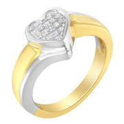 Bids.com 14K Two-Toned Gold Princess-Cut Diamond Heart Promise Ring (1/4 Cttw, H-I Color, I1-I2 Clarity) - Size 6 Rings