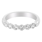 Bids.com 14K White Gold 1/2 cttw Diamond 5-Stone Band Ring (H-I Clarity, SI2-I1 Color) - Size 7 Rings