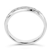 Bids.com 18K White Gold 1/4 Cttw Channel Set Brilliant Round-Cut Diamond Classic 11 Stone Wedding Band Ring (E-F Color, I1-I2 Clarity) - Size 5 Rings