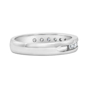 Bids.com IGI Certified 1/2 Cttw Round Brilliant Cut Diamond 18K White Gold Channel Set Eternity Style Wedding Band Ring (H-I Color, I1-I2 Clarity) - Size 7 Rings