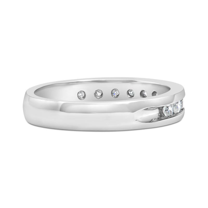 Bids.com IGI Certified 1/2 Cttw Round Brilliant Cut Diamond 18K White Gold Channel Set Eternity Style Wedding Band Ring (H-I Color, I1-I2 Clarity) - Size 7 Rings
