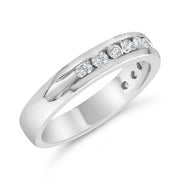 Bids.com IGI Certified 1/2 Cttw Round Brilliant Cut Diamond 18K White Gold Channel Set Eternity Style Wedding Band Ring (H-I Color, I1-I2 Clarity) - Size 7 Rings