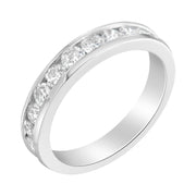 Bids.com IGI Certified 1.0 Cttw Diamond 18K White Gold Channel-Set Half-Eternity Band Wedding Ring (E-F Color, I1-I2 Clarity) - Size 5-1/2 Rings