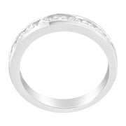 Bids.com IGI Certified 1.0 Cttw Diamond 18K White Gold Channel-Set Half-Eternity Band Wedding Ring (E-F Color, I1-I2 Clarity) - Size 5-1/2 Rings