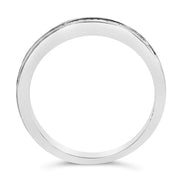 Bids.com IGI Certified 1/2 Cttw Princess Cut Diamond 18K White Gold Channel Set Half Eternity Style Wedding Band Ring (H-I Color, SI2-I1 Clarity) - Size 4-1/2 Rings