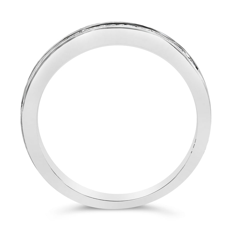 Bids.com IGI Certified 1/2 Cttw Princess Cut Diamond 18K White Gold Channel Set Half Eternity Style Wedding Band Ring (H-I Color, SI2-I1 Clarity) - Size 4-1/2 Rings