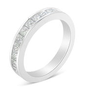 Bids.com Women's 18K White Gold Princess Cut Diamond Band Ring (1 Cttw, G-H Color, SI1-SI2 Clarity) - Size 6 Rings
