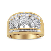 Bids.com 10K Yellow and White Gold 1 1/2 Cttw Pear Shaped 3 Stone Style Diamond Ring Band (H-I Color, SI1-SI2 Clarity) - Ring Size 7 Rings
