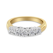Bids.com 18K Yellow Gold 1.0 Cttw 4 Prong Set Round Cut Diamond Step up 5 Stone Ring Band (F-G Color, SI1-SI2 Clarity) - Size 6 Rings