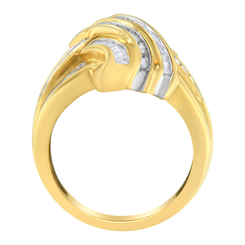 Bids.com 10K Yellow Gold Diamond Bypass Ring (1.0 cttw, H-I Color, I2-I3 Clarity) Rings