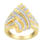 Bids.com 10K Yellow Gold Diamond Bypass Ring (1.0 cttw, H-I Color, I2-I3 Clarity) Rings