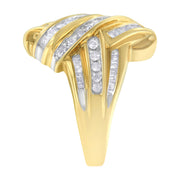 Bids.com 10K Yellow Gold Diamond Bypass Ring (1.0 cttw, H-I Color, I2-I3 Clarity) Rings