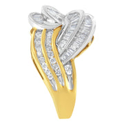 Bids.com 10KT Two-Toned Gold Diamond Bypass Ring (1 cttw, H-I Color, SI1-SI2 Clarity) Rings