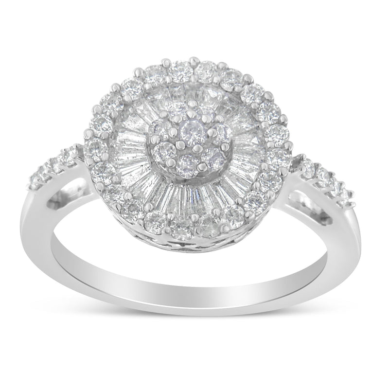 Bids.com 10KT White Gold Diamond Cocktail Ring (1 cttw, H-I Color, SI2-I1 Clarity) Rings