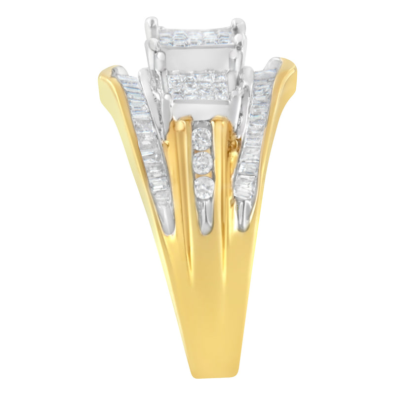 Bids.com 10KT Two-Toned Gold Diamond Ring (1 cttw, H-I Color, SI1-SI2 Clarity) Rings