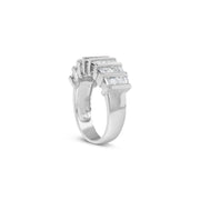 Bids.com .925 Sterling Silver 1.0 Cttw Baguette Cut Diamond Vertical Channel Fluted Multi-Row Unisex Fashion Wedding Ring (H-I Color, I1-I2 Clarity) - Size 6-3/4 Rings