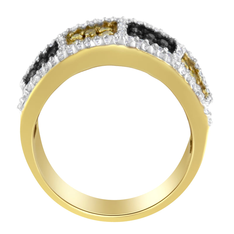 Bids.com 14KT Yellow Gold Champagne, Yellow and Round Diamond Band Ring (1 1/2 cttw, H-I Color, I1-I2 Clarity) Rings
