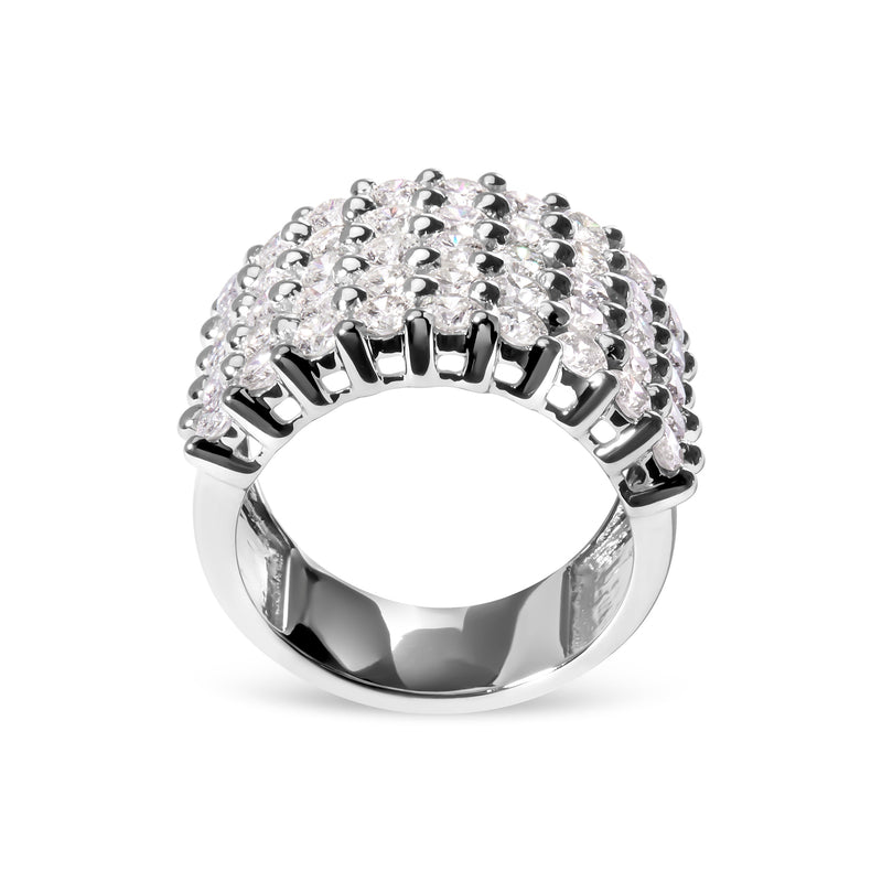 Bids.com 14k White Gold 4.0 Cttw Diamond 5 Row Ring Band (I-J Color, I1-I2 Clarity) - Ring Size 7 Rings