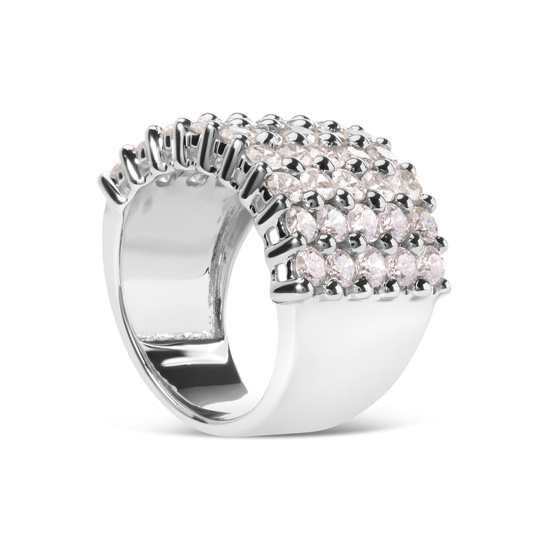 Bids.com 14k White Gold 4.0 Cttw Diamond 5 Row Ring Band (I-J Color, I1-I2 Clarity) - Ring Size 7 Rings
