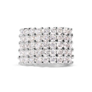 Bids.com 14k White Gold 4.0 Cttw Diamond 5 Row Ring Band (I-J Color, I1-I2 Clarity) - Ring Size 7 Rings