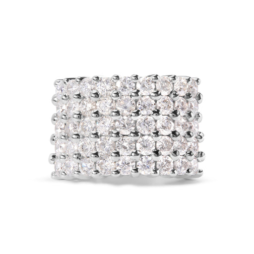 Bids.com 14k White Gold 4.0 Cttw Diamond 5 Row Ring Band (I-J Color, I1-I2 Clarity) - Ring Size 7 Rings