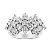 Bids.com 14K White Gold 4.0 Cttw Diamond Multi Row Scatter Band Ring (I-J Color, I1-I2 Clarity) - Size 7 Rings