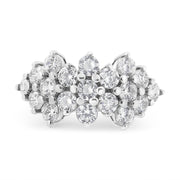 Bids.com 14K White Gold 4.0 Cttw Diamond Multi Row Scatter Band Ring (I-J Color, I1-I2 Clarity) - Size 7 Rings