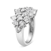 Bids.com 14K White Gold 4.0 Cttw Diamond Multi Row Scatter Band Ring (I-J Color, I1-I2 Clarity) - Size 7 Rings