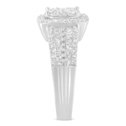 Bids.com 10K White Gold Diamond Cluster Ring (1 Cttw, H-I Color, I1-I2 Clarity) - Size 6-3/4 Rings