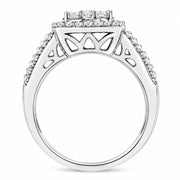 Bids.com 10K White Gold Diamond Cluster Ring (1 Cttw, H-I Color, I1-I2 Clarity) - Size 6-3/4 Rings White Smoke 7 / White.Gold,7.25 / White.Gold,6.75 / White.Gold