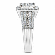 Bids.com 10K White Gold Diamond Cluster Ring (1 Cttw, H-I Color, I1-I2 Clarity) - Size 6-3/4 Rings White Smoke 7 / White.Gold,7.25 / White.Gold,6.75 / White.Gold