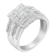 Bids.com 10K White Gold Diamond Cluster Ring (1 cttw, H-I Color, I1-I2 Clarity) Rings