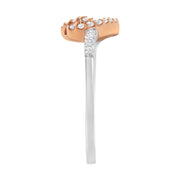 Bids.com 10K Rose Gold over .925 Sterling Silver 1/5 Cttw Diamond Two Tone Open Heart Promise or Fashion Ring (I-J Color, I2-I3 Clarity) - Size 6 Rings