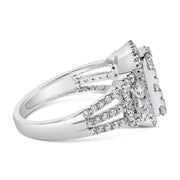 Bids.com 14K White Gold 2 1/4 Cttw Diamond Cocktail Cluster Ring (G-H Color, SI2-I1 Clarity) - Size 7 Rings