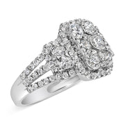 Bids.com 14K White Gold 2 1/4 Cttw Diamond Cocktail Cluster Ring (G-H Color, SI2-I1 Clarity) - Size 7 Rings