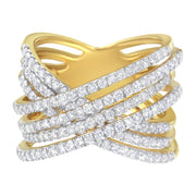 Bids.com 10KT Yellow Gold Diamond Bypass Ring (1 5/8 cttw, H-I Color, SI2-I1 Clarity) Rings