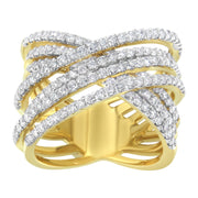 Bids.com 10KT Yellow Gold Diamond Bypass Ring (1 5/8 cttw, H-I Color, SI2-I1 Clarity) Rings
