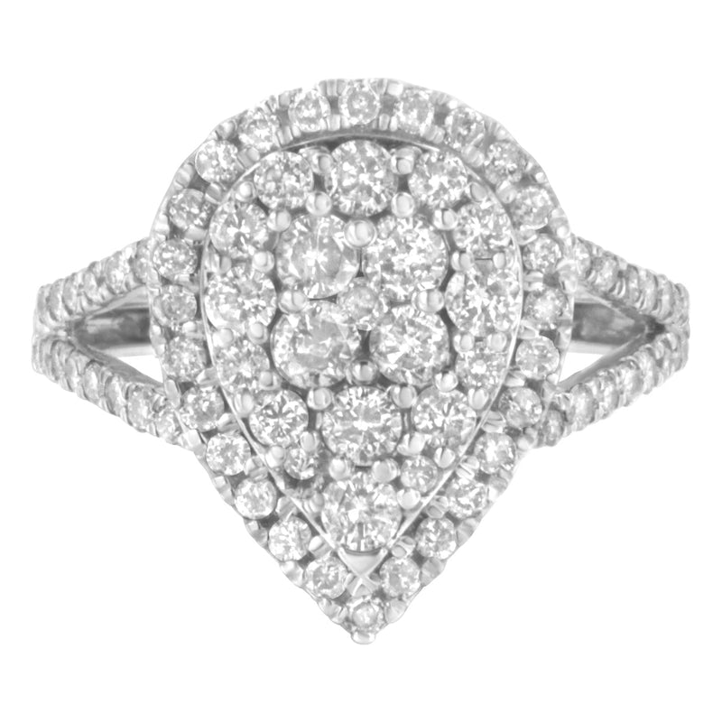 Bids.com .925 Sterling Silver Diamond Cluster Ring (1 1/2 Cttw, H-I Color, I1-I2 Clarity) - Size 6 Rings