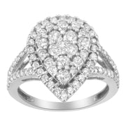 Bids.com .925 Sterling Silver Diamond Cluster Ring (1 1/2 Cttw, H-I Color, I1-I2 Clarity) - Size 6 Rings