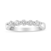 Bids.com 14K White Gold 1/2 Cttw Round-Cut 5-Stone Diamond Ring (H-I Color, SI1-SI2 Clarity) Size 7 Rings