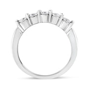 Bids.com 14K White Gold 1/2 Cttw Round-Cut 5-Stone Diamond Ring (H-I Color, SI1-SI2 Clarity) Size 7 Rings