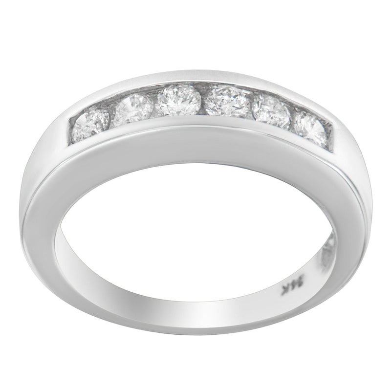 Bids.com 14K White Gold 3/4ct. TDW Diamond Channel Band Ring (H-I, I1-I2) Rings