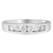 Bids.com 14K White Gold 3/4ct. TDW Diamond Channel Band Ring (H-I, I1-I2) Rings