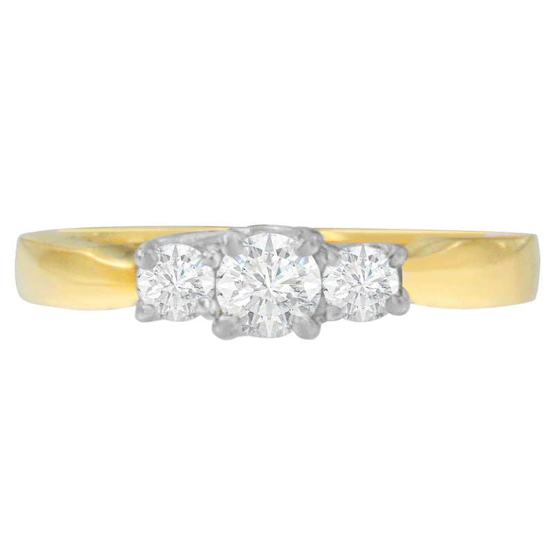 Bids.com 14K Two-Toned Gold 1/2 CTTW Round-cut Diamond Ring (G-H, SI1-SI2) Rings