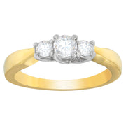 Bids.com 14K Two-Toned Gold 1/2 CTTW Round-cut Diamond Ring (G-H, SI1-SI2) Rings