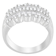 Bids.com 14K White Gold 1 1/7ct. TDW Round and Princess-Cut Diamond Ring(H-I, SI2-I1) Rings